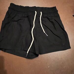 Black Women's Shorts with Drawstring